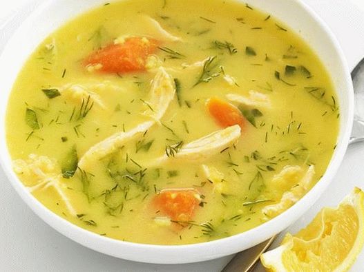 Chicken soup with rice and curry seasoning
