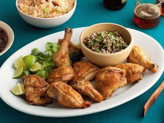 Baked chicken with hot pepper and pumpkin seeds