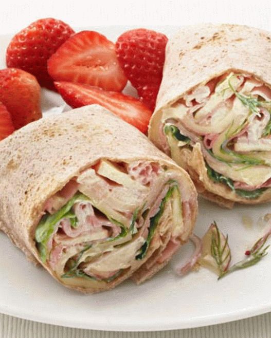 Photo of the dish - Rolls with ham, cheese and apple