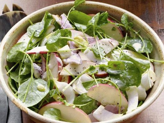 Photo of the dish - Salad with apples and ham