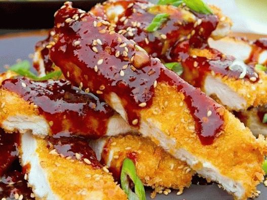 Photo of fried chicken breaded in Chinese