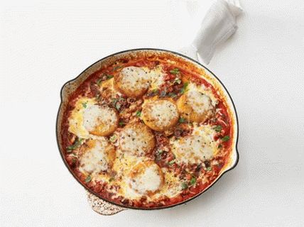 Photo of Grilled polenta with Italian sausages and mozzarella