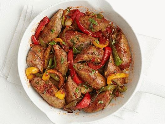 Photo of Roasted turkey sausages with sweet pepper