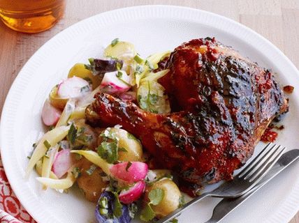 Photo of grilled chicken legs with ginger sauce