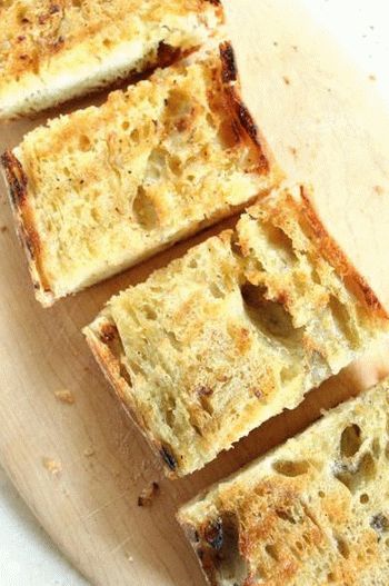 Photo of grilled Italian bread fried