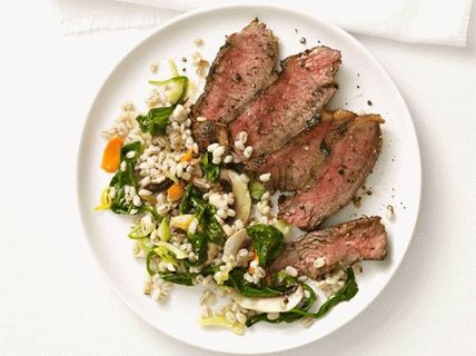 Photo of Grilled Beef Steak with Pearl Salad