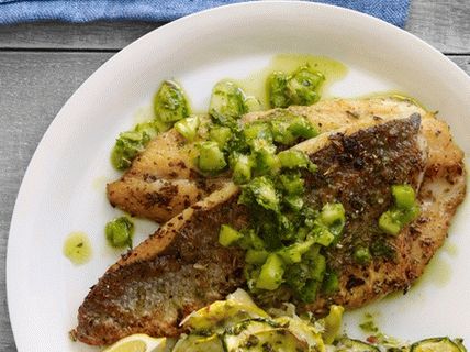 Photo of Roasted Sea Bass with Herbal Salsa