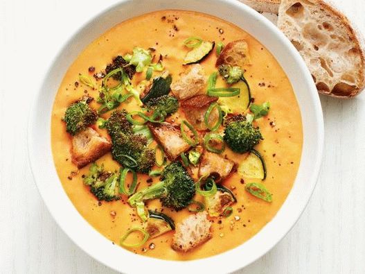 Photo of the dish - Carrot-ginger soup puree of baked vegetables